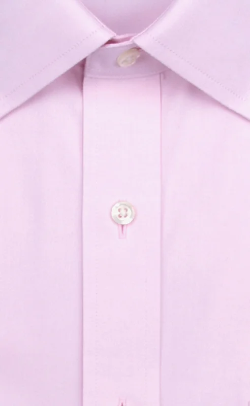 Tailored Fit Pink Solid Spread Collar Supima® Cotton Non-Iron Pinpoint Oxford Dress Shirt