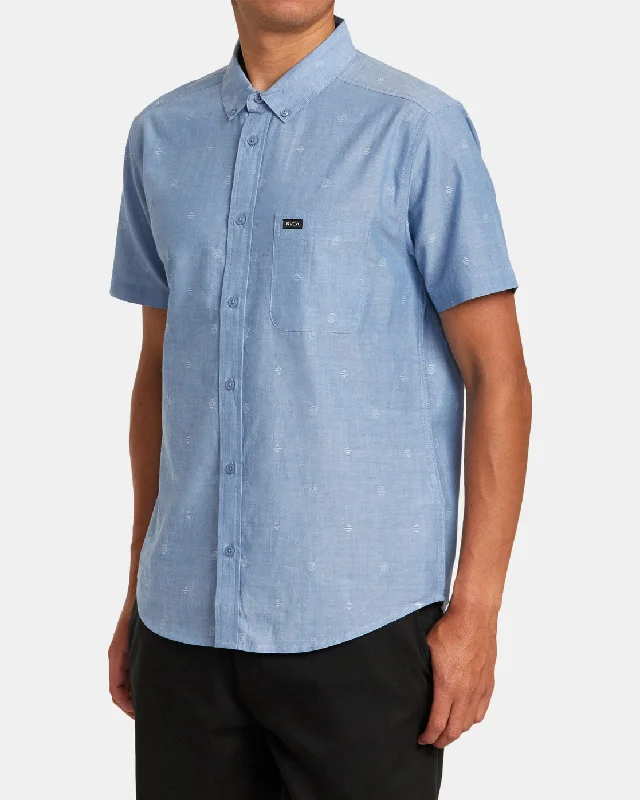 That'll Do Dobby Short Sleeve Shirt - Baja Blue