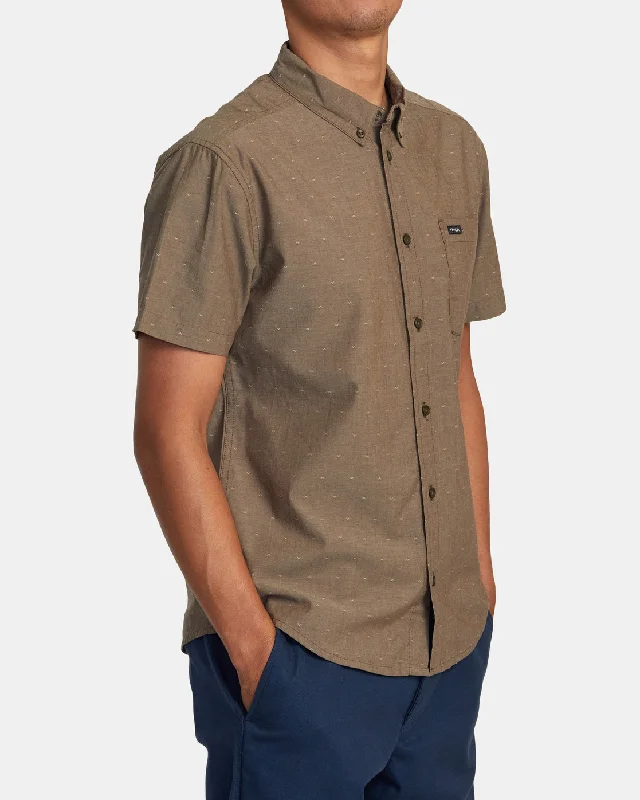 That'll Do Dobby Short Sleeve Shirt - Chocolate