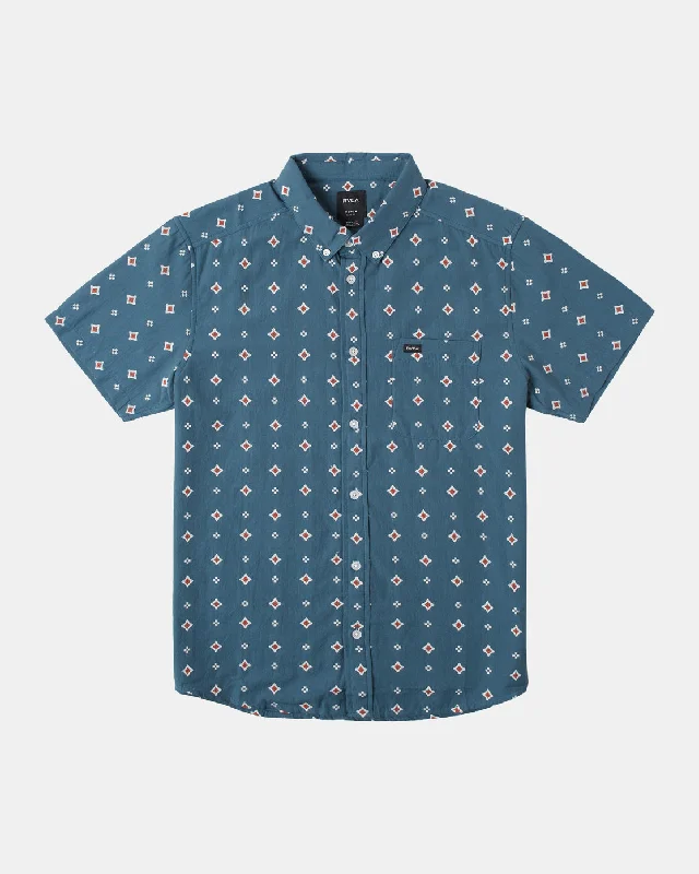 That'll Do Dobby Short Sleeve Shirt - Duck Blue