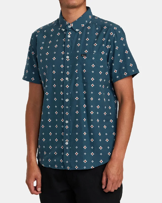 That'll Do Dobby Short Sleeve Shirt - Duck Blue