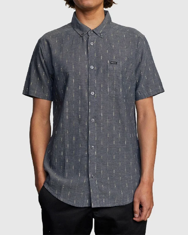 That'll Do Dobby Short Sleeve Shirt - Moody Blue