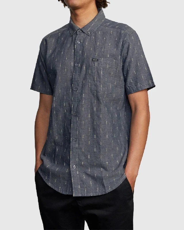 That'll Do Dobby Short Sleeve Shirt - Moody Blue