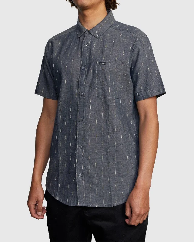 That'll Do Dobby Short Sleeve Shirt - Moody Blue