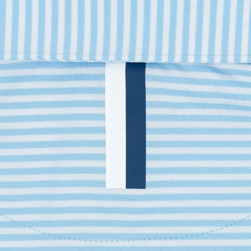 The Birdie Stripe | Performance Polo | The Birdie Stripe - Pure Blue/White