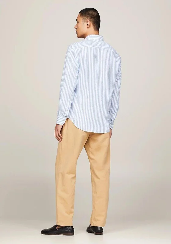 Tommy Hilfiger Bold Linen Stripe Shirt, Dark Navy & White