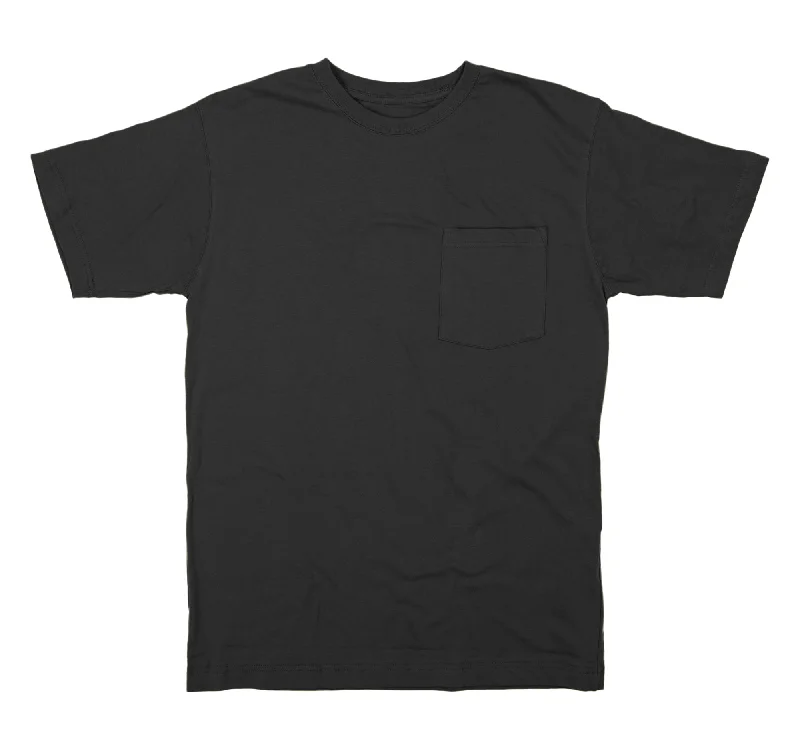 Berne Mens Black 100% Cotton Heavyweight Pocket Tee S/S