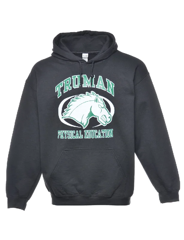 Black Truman Printed Hoodie - S