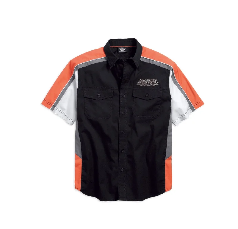 Harley-Davidson® Men's Performance Vented Pinstripe Flames Shirt 99046-16VM