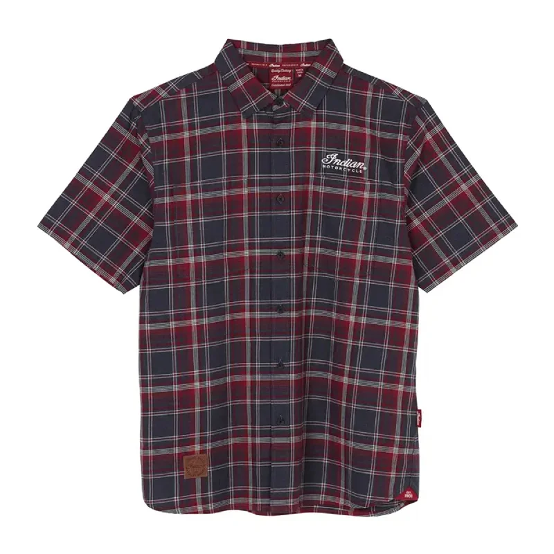 Indian Motorcycle  Polaris 286478002 Mens Springfield Plaid Shirt Soft Lightweight Cotton