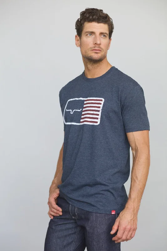 Kimes Ranch Mens American Trucker Tee Navy Cotton Blend S/S T-Shirt