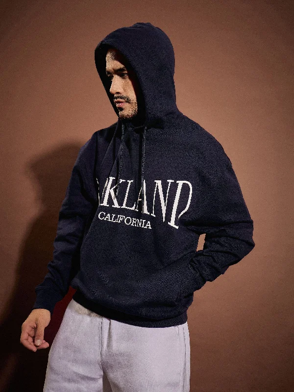 Men Navy OAKLAND Oversized Hoodie