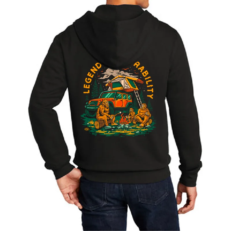 Mens Jeep® Sasquatch Zip Hoodie Sweatshirt - Black