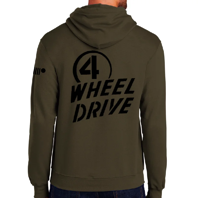 Mens Jeep® Willys Hoodie Sweatshirt - Heather Jeep Green