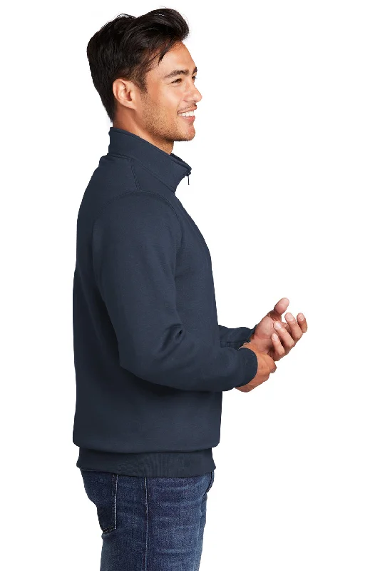 Port & Company Mens Core Fleece 1/4 Zip Sweatshirt - Navy Blue