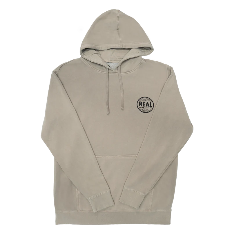 REAL Outer Banks Map Hooded Sweatshirt-Cement