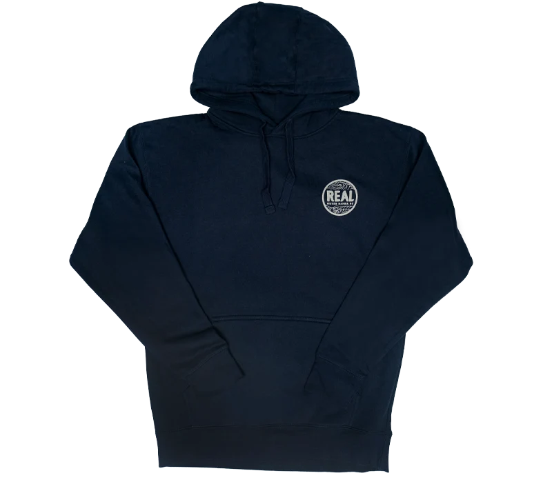 REAL Outer Banks Map Hooded Sweatshirt-Navy