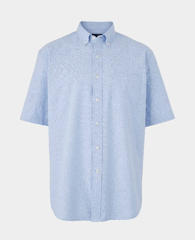 Sky Blue Classic Fit Short Sleeve Oxford Shirt