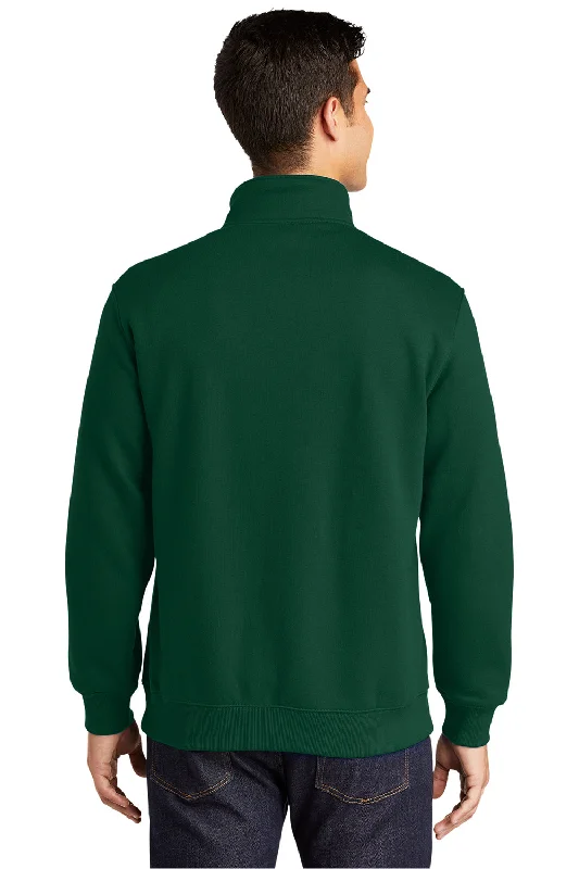 Sport-Tek Mens Shrink Resistant Fleece 1/4 Zip Sweatshirt - Forest Green