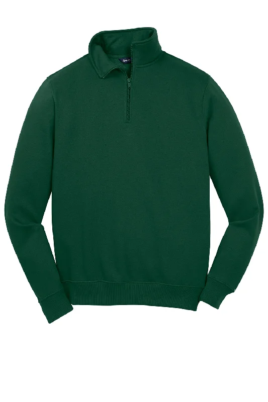 Sport-Tek Mens Shrink Resistant Fleece 1/4 Zip Sweatshirt - Forest Green