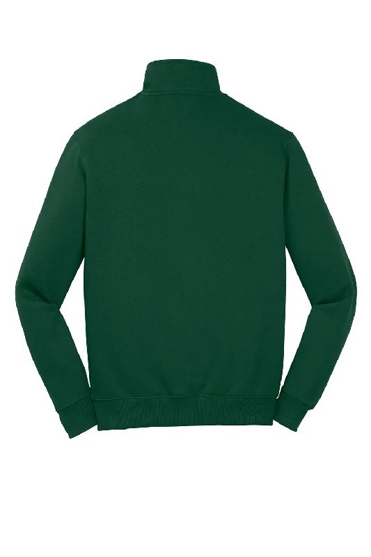 Sport-Tek Mens Shrink Resistant Fleece 1/4 Zip Sweatshirt - Forest Green