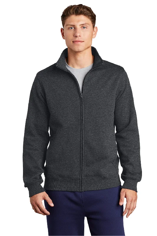 Sport-Tek Mens Shrink Resistant Fleece Full Zip Sweatshirt - Heather Graphite Grey