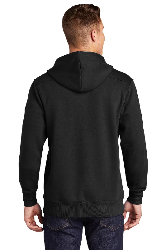 Sport-Tek Mens Lace Up Fleece Hooded Sweatshirt Hoodie - Black