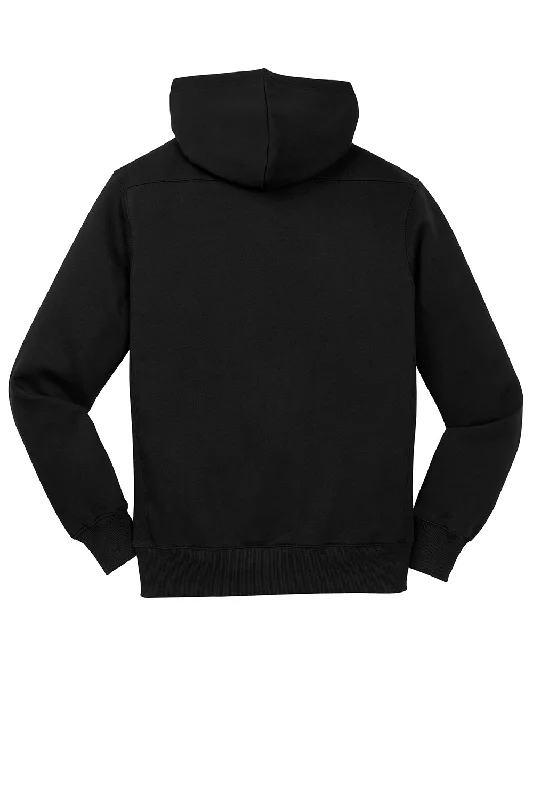 Sport-Tek Mens Lace Up Fleece Hooded Sweatshirt Hoodie - Black