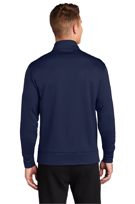 Sport-Tek Mens Sport-Wick Moisture Wicking Fleece Full Zip Sweatshirt - Navy Blue