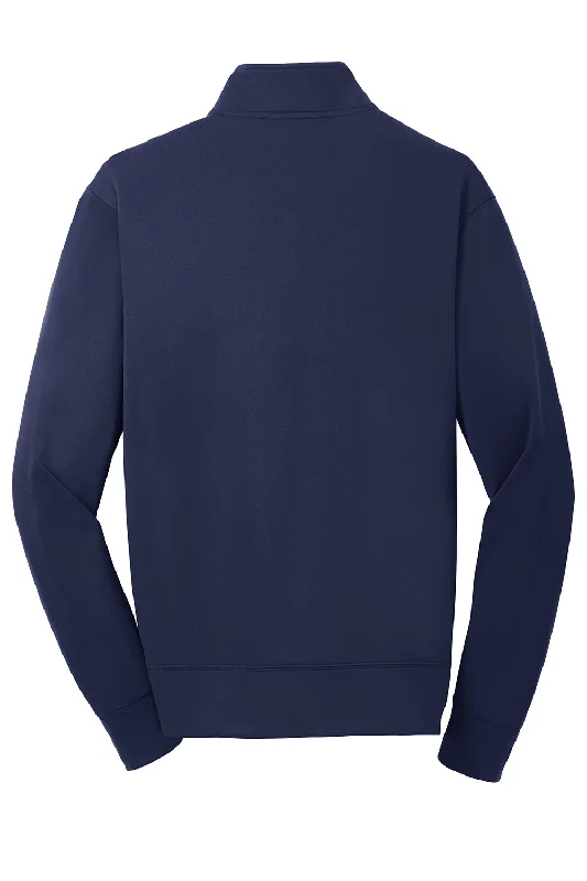 Sport-Tek Mens Sport-Wick Moisture Wicking Fleece Full Zip Sweatshirt - Navy Blue