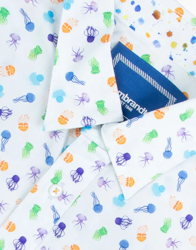 Waihi Jellyfish Print Short Sleeve Shirt