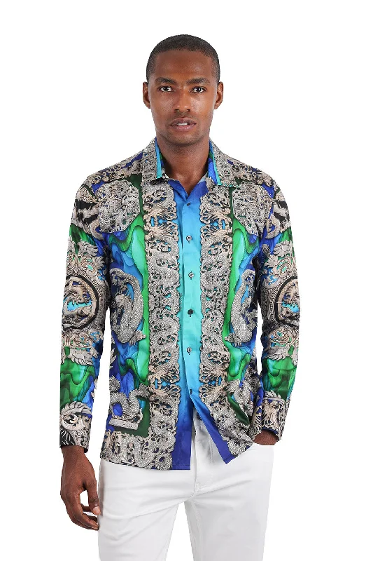 West Dragon Rhinestone Long Sleeve Shirt