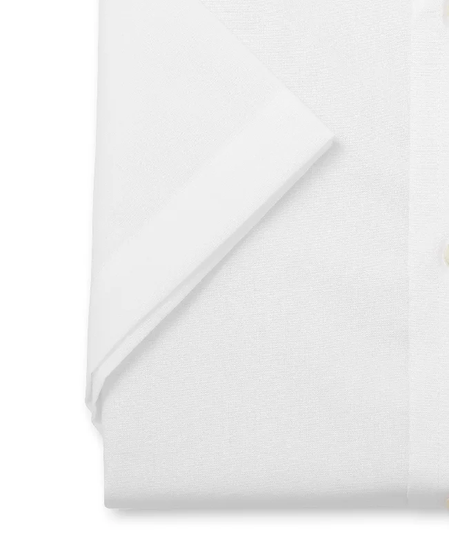 White Poplin Classic Fit Short Sleeve Formal Shirt