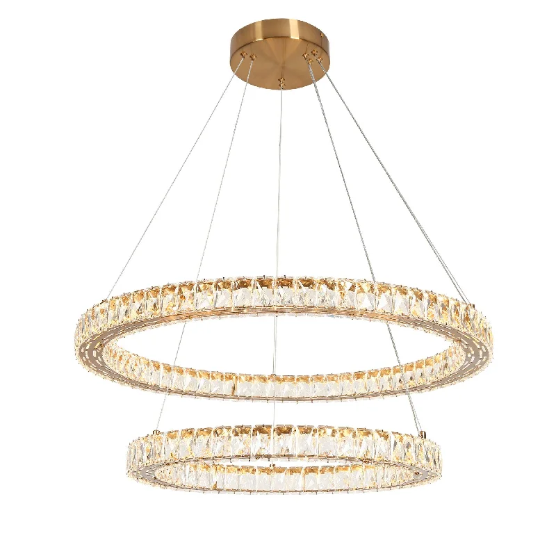 Chandeliers with Frosted Glass for a Softer Light DiffusionChandeliers with Frosted Glass for a Softer Light Diffusion2-Light LED Crystal 2-Tier Chandeliers Chandeliers with Frosted Glass for a Softer Light DiffusionChandeliers with Frosted Glass for a Softer Light Diffusion2-Light LED Crystal 2-Tier Chandeliers