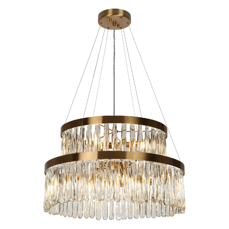 Chandeliers with Candle - Style Bulbs for a Classic AestheticChandeliers with Candle - Style Bulbs for a Classic Aesthetic6-Light Crystal 2-Tier Chandeliers