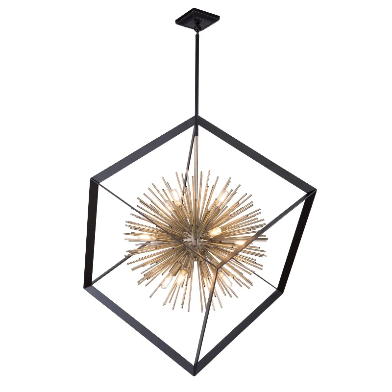 Chandeliers with Metal Frames in Silver FinishChandeliers with Metal Frames in Silver FinishSunburst  - AC11441 - chandelier