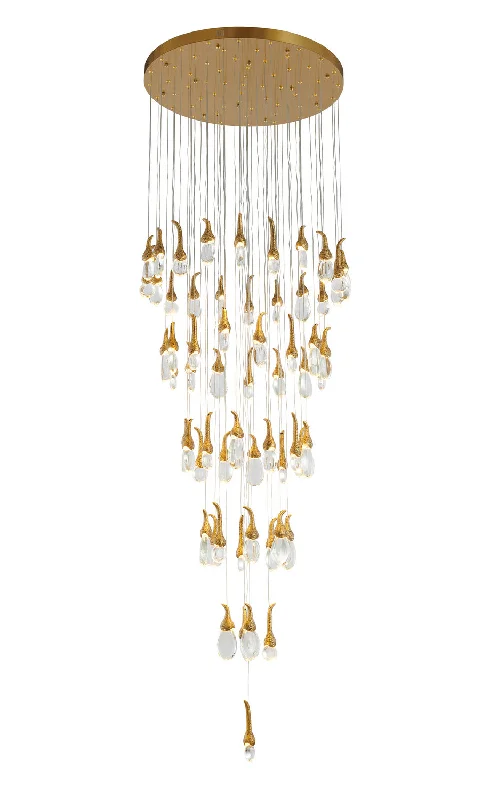Chandeliers with Metal Frames in Gold FinishChandeliers with Metal Frames in Gold FinishBethel International OCH01C28BR Chandelier Light - Antique Brass