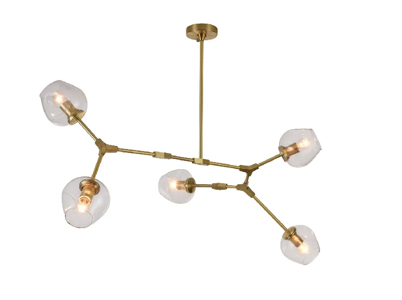 Chandeliers with Colored Glass for a Splash of ColorChandeliers with Colored Glass for a Splash of ColorBethel International SH02C Chandelier Light - Brass