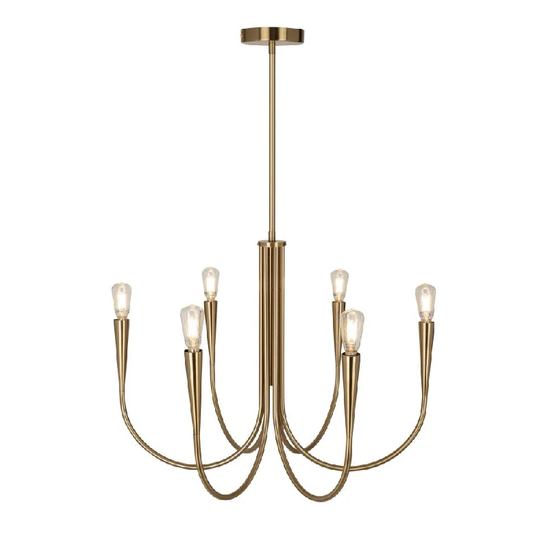 Chandeliers with Metal Frames in Black FinishChandeliers with Metal Frames in Black FinishBronte Collection 6-Light Chandelier Brass