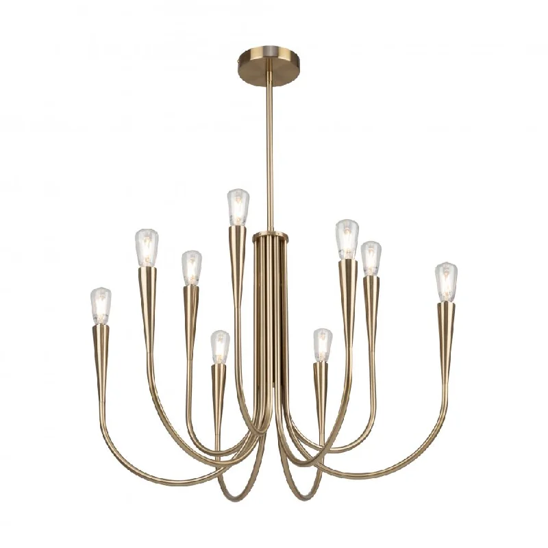 Chandeliers with Clear Crystal for a Sparkling EffectChandeliers with Clear Crystal for a Sparkling EffectBronte Collection 9-Light Chandelier Brass - Fashion Home Lighting Sale