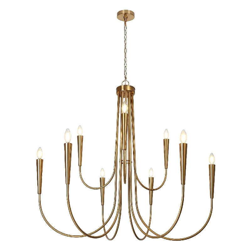 Chandeliers with Metal Frames in Copper FinishChandeliers with Metal Frames in Copper FinishCeniprimo 9-Light Oversized Brown Chandelier