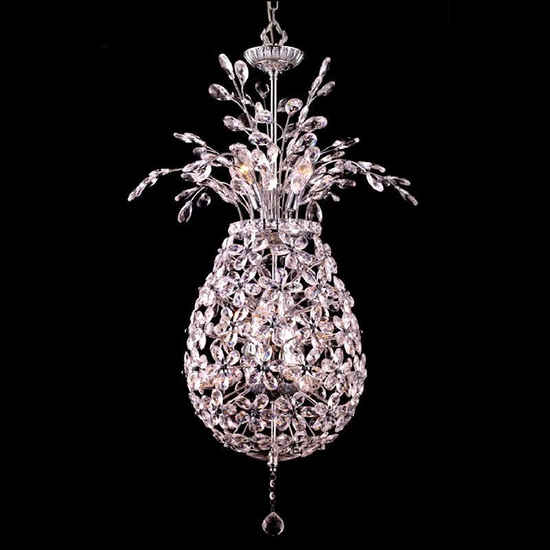 Chandeliers with Candle - Style Bulbs for a Classic AestheticChandeliers with Candle - Style Bulbs for a Classic AestheticCrystal Chandelier Pineapple  W:22 x H:39 Genuine Magnificent Crystal Prisms 9 Lights