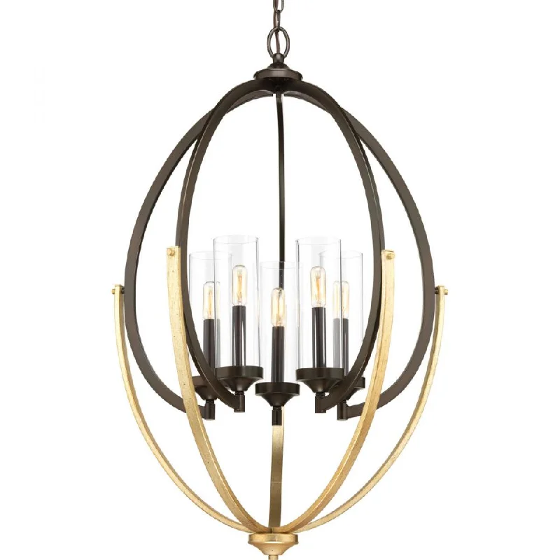 Rustic Wood Chandeliers for Country - Style HousesRustic Wood Chandeliers for Country - Style HousesEvoke Collection Five-Light Antique Bronze Clear Glass Luxe Chandelier Light