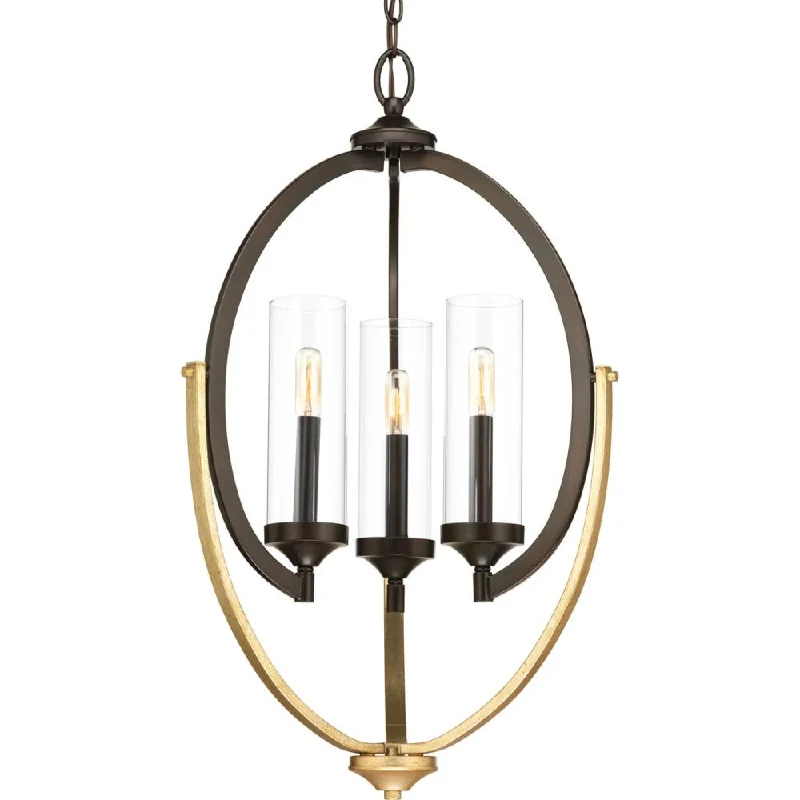 Small Chandeliers for Compact RoomsSmall Chandeliers for Compact RoomsEvoke Collection Three-Light Antique Bronze Clear Glass Luxe Chandelier Light