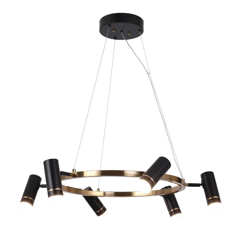 Chandeliers with Metal Frames in Bronze FinishChandeliers with Metal Frames in Bronze FinishFloeice 6-Light Large Brass LED Chandelier
