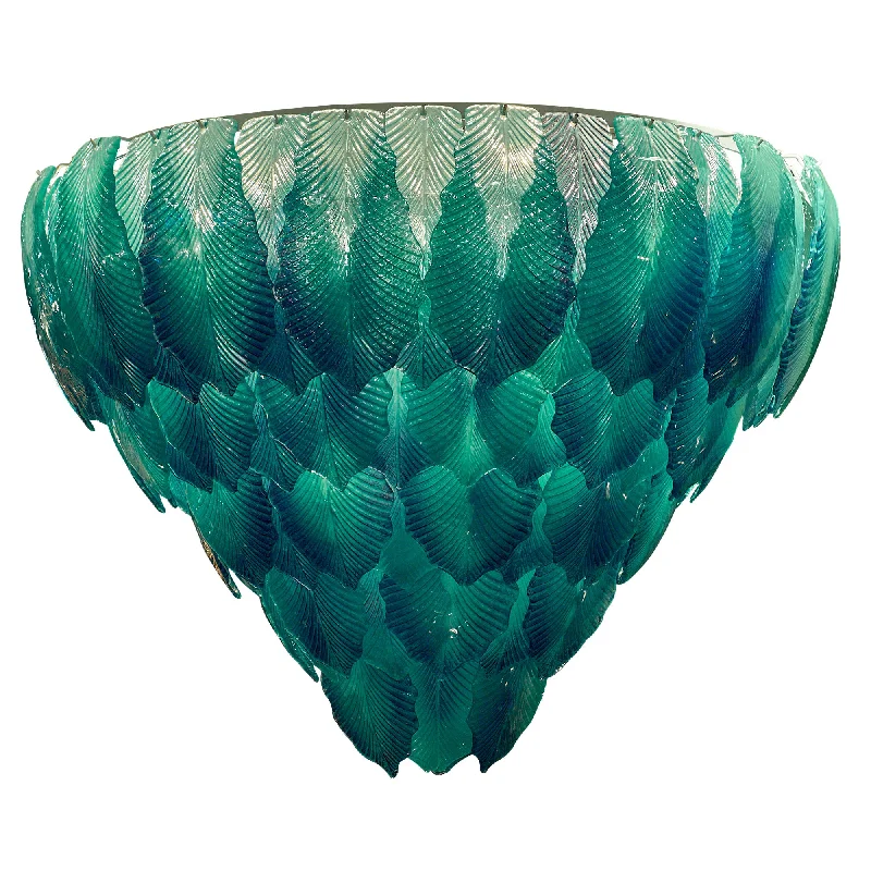Large Chandeliers for Grand Halls and FoyersLarge Chandeliers for Grand Halls and FoyersMurano Glass Aqua “Foglie” Chandelier Large Chandeliers for Grand Halls and FoyersLarge Chandeliers for Grand Halls and FoyersMurano Glass Aqua “Foglie” Chandelier