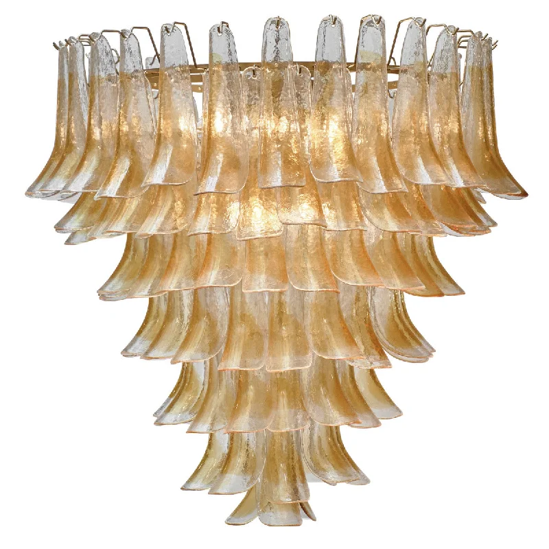 Chandeliers with Frosted Glass for a Softer Light DiffusionChandeliers with Frosted Glass for a Softer Light DiffusionMurano Orange and Clear Glass “Selle” Chandelier