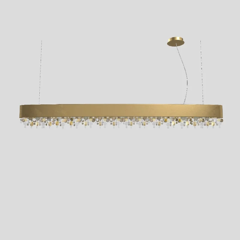 Gold Leaf Frame Amber Pendants-Masiero