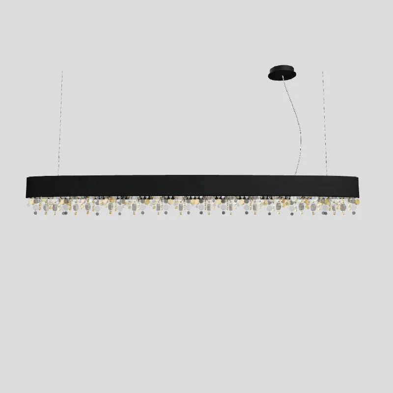 Matt Black Frame Smoky Pendants-Masiero