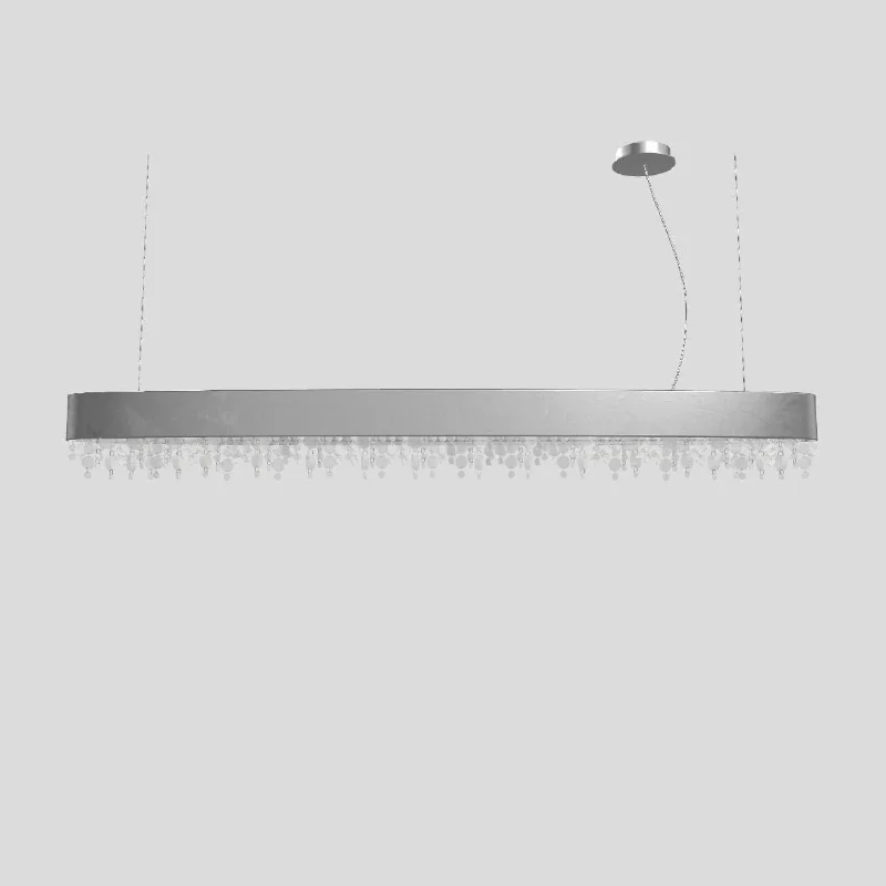 Silver Leaf Frame Transparent Pendants-Masiero